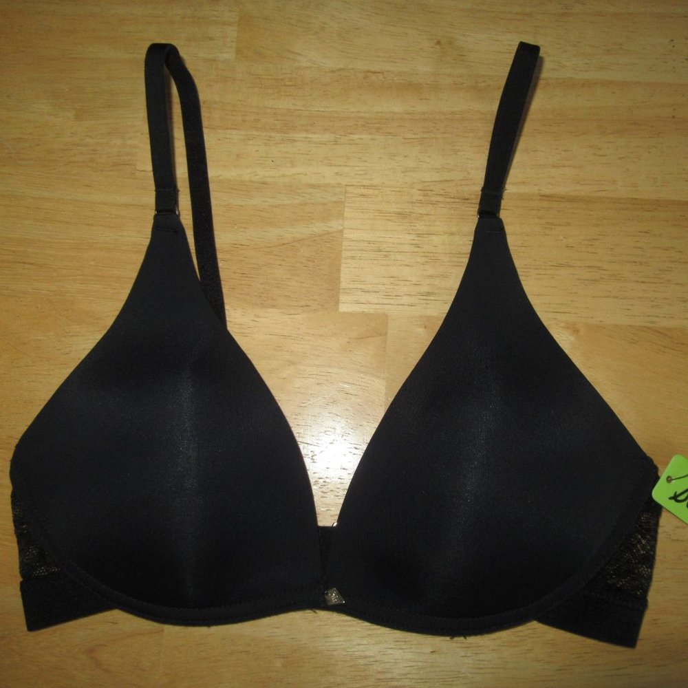 Sam Edelman Small Bra Black Plunge Wire Free NWT